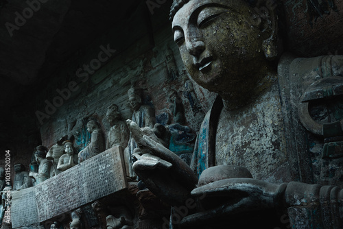 Tablou pe pânză Stone Carving, Chongqing, China