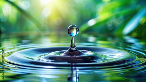 Wallpaper Mural Close up of water droplet containing reflection of nature, water droplet, close up, nature, reflection, beauty Torontodigital.ca