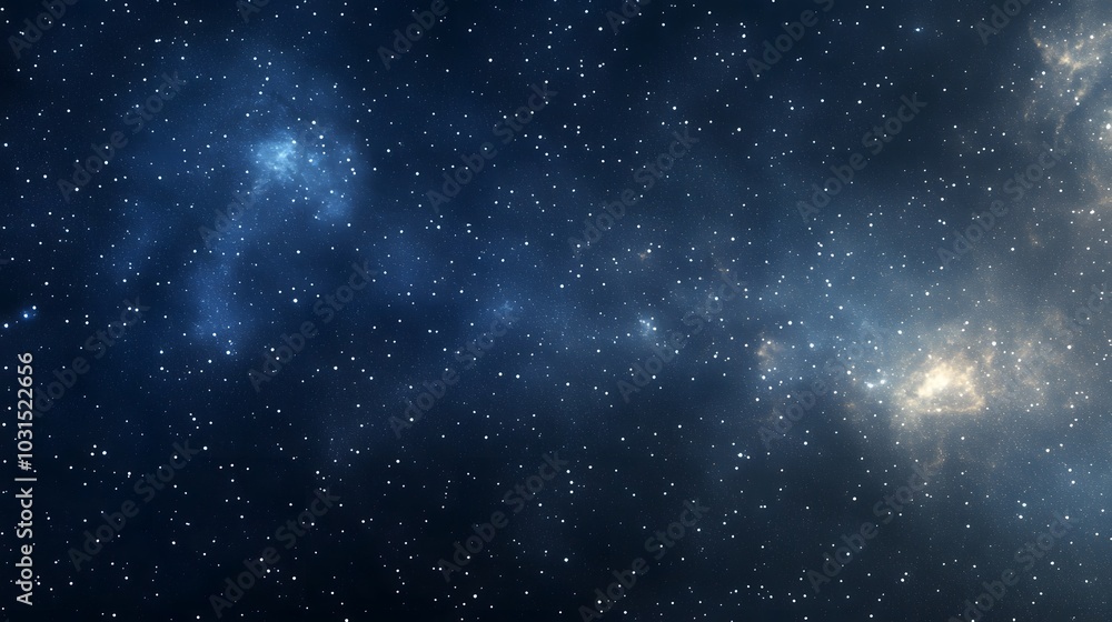 Obraz premium A Starry Night Sky With Clouds And Galaxies