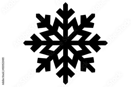 Snowflake | isolated vector silhouette illustration on white background