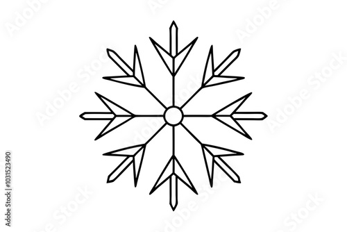 Snowflake | isolated vector silhouette illustration on white background