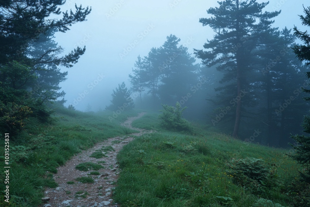Thick White Fog in Nature Background Thick White Fog in Nature Background