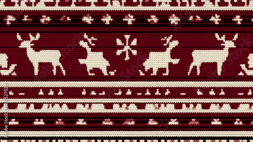 Wallpaper Mural Whimsical Christmas sweater pattern with reindeer and snowflakes Torontodigital.ca