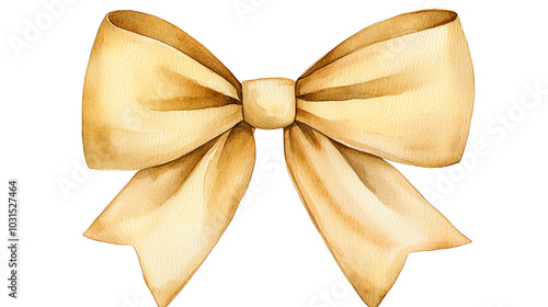 A beautiful yellow watercolor bow, perfect for decorating gifts, crafting, or enhancing any creative project with elegance.