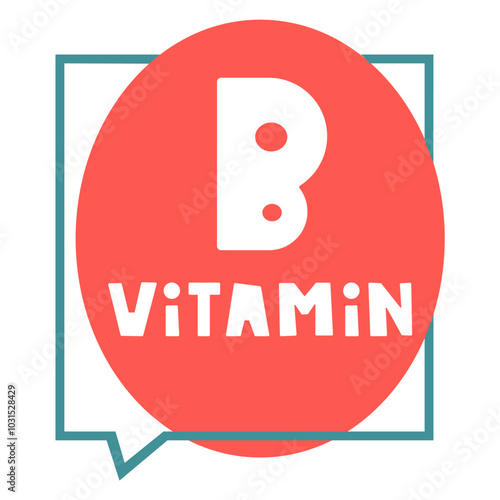 Vitamin B. Badge. Illustration on white background. Vector design.