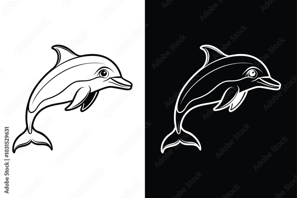 Dolphin Line Icon. Clean and Simple Vector Art Dolphin Line Icon. Clean and Simple Vector Art