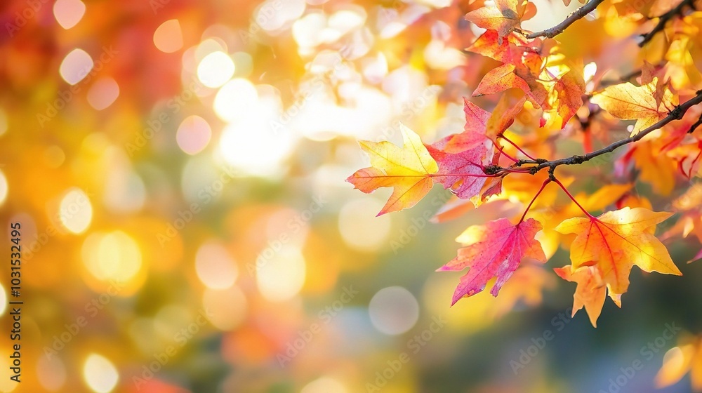Vibrant Autumn Leaves in Warm Light Vibrant Autumn Leaves in Warm Light