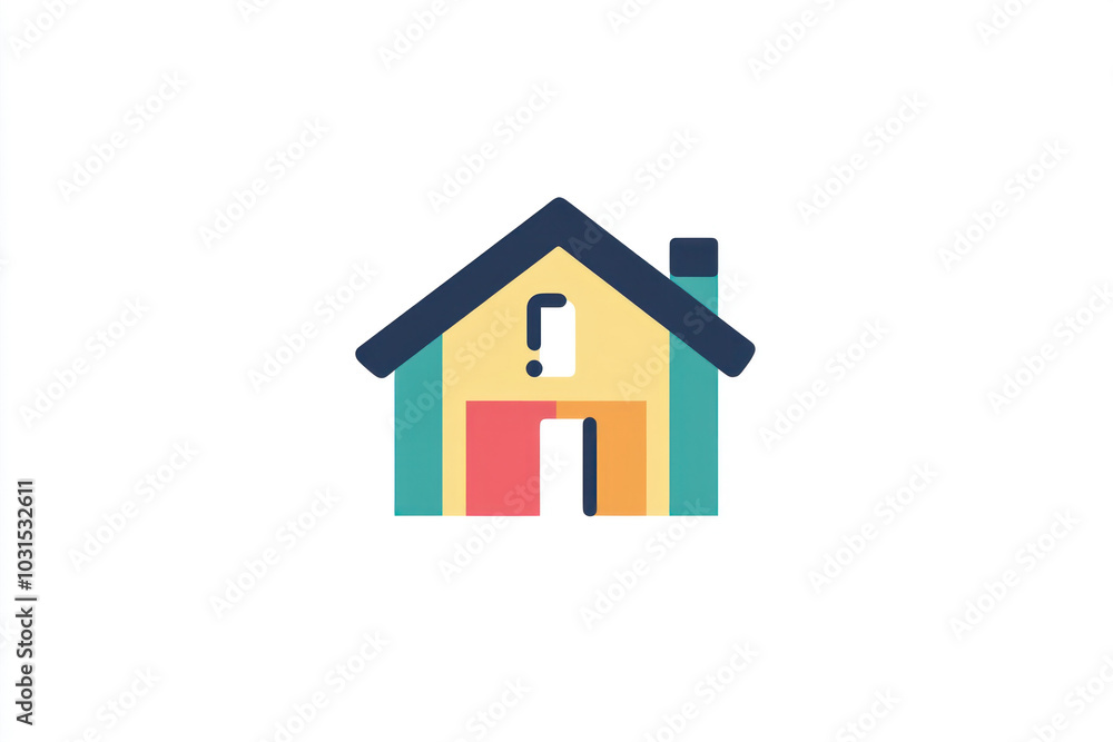 House with a question mark, symbolizing uncertainty and decision-making. House with a question mark, symbolizing uncertainty and decision-making.