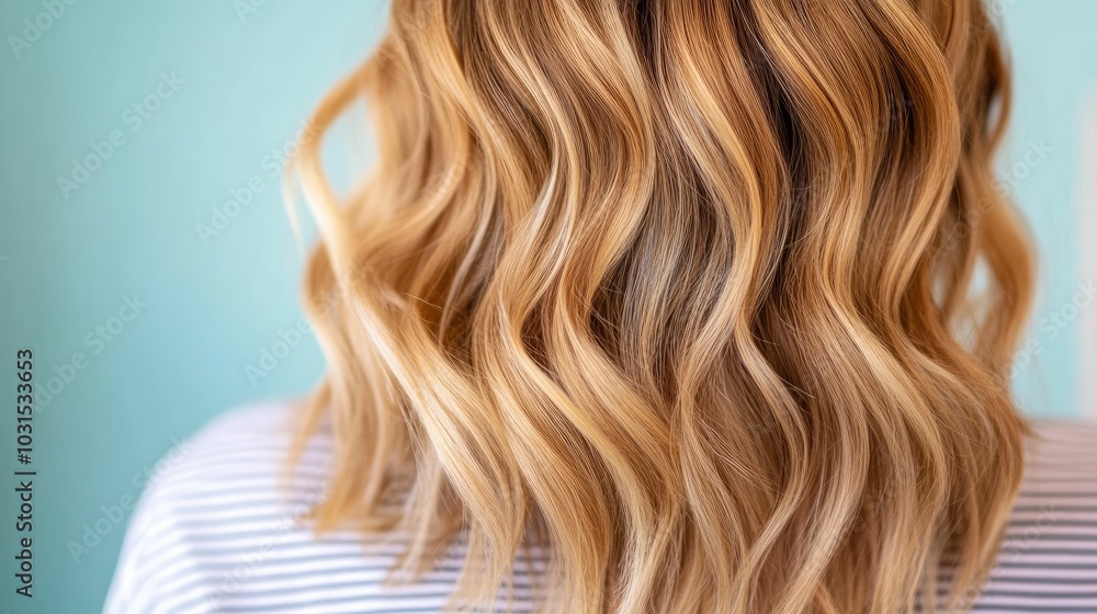 Naklejka premium Hairdresser Carefully Applying Ombre Color to Woman s Hair in Upscale Salon Providing a Luxurious Beauty Transformation for the Client