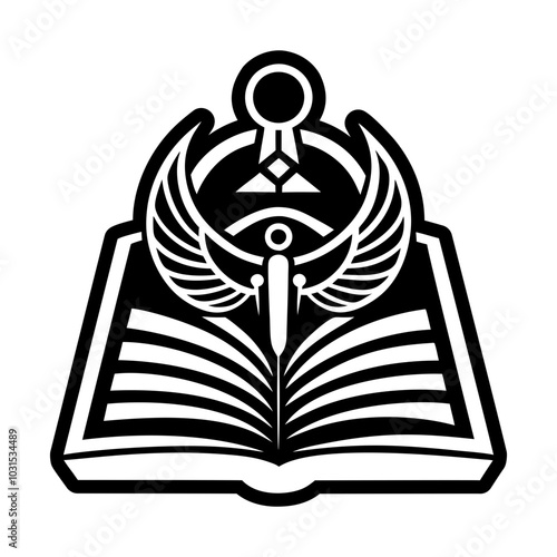 Thoth book icon in filled style 