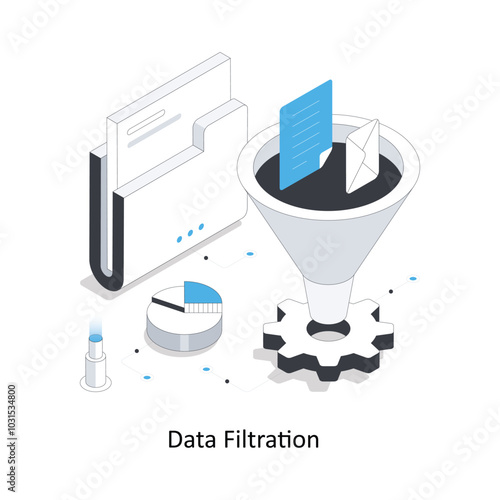 Data Filtration isometric stock illustration. EPS File stock illustration