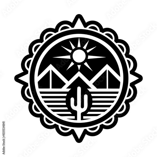 Desert icon in glyph style 