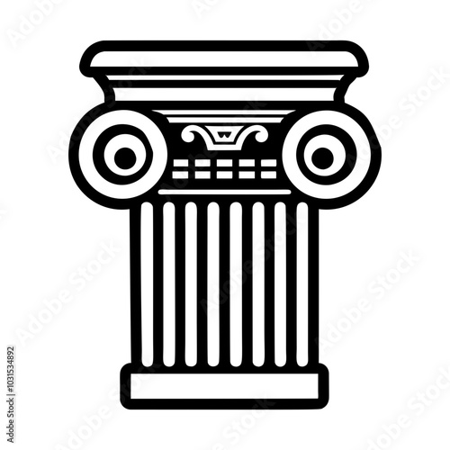 Ancient egypt column icon in solid style 
