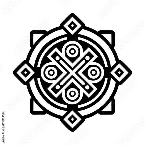 Ankh symbol icon in filled style 