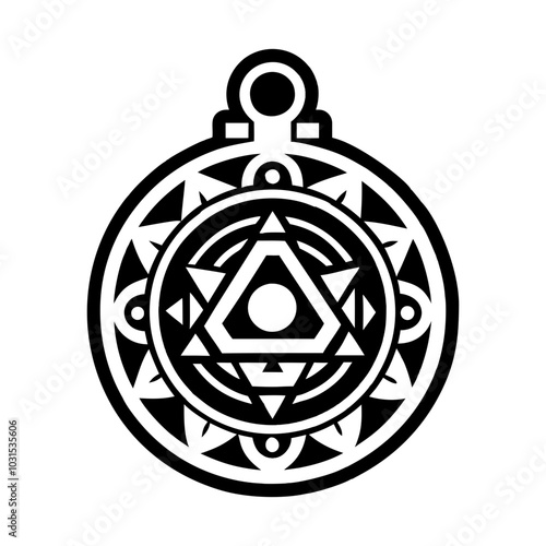 A filled style icon of god amulet 