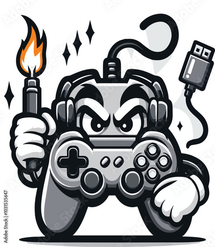 gamepad game controller mascot Illustrator Artwork