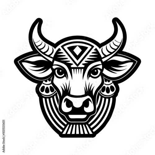 A glyph style icon of hathor cow 