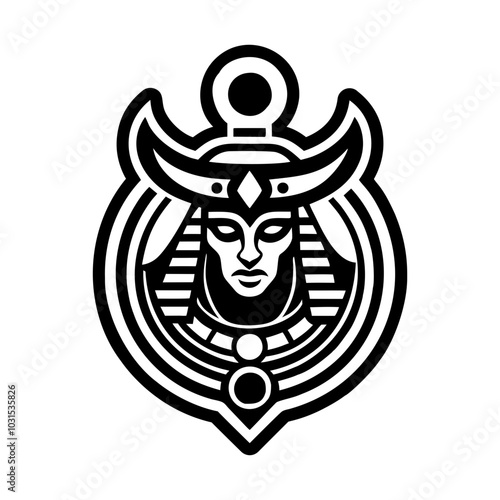A glyph icon of hathor pendant 