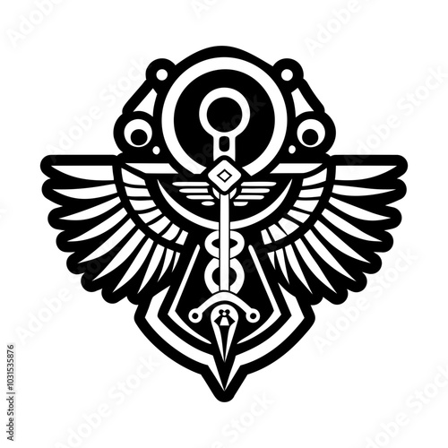A glyph style icon of heka symbol 