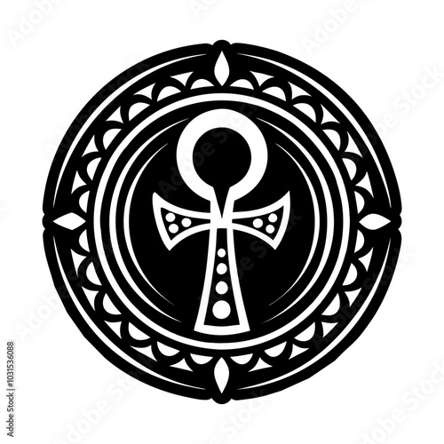 Ankh symbol icon in solid style 