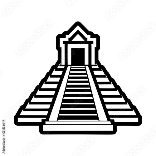 A glyph icon of pyramid entrance 