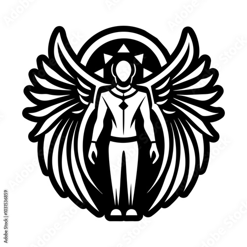 Egyptian deity icon in glyph style 