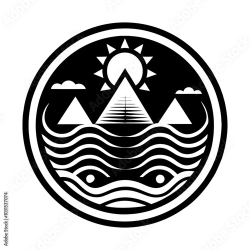 A glyph icon of nile river 