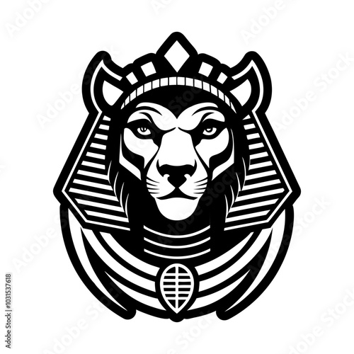 Sekhmet god icon in glyph style 