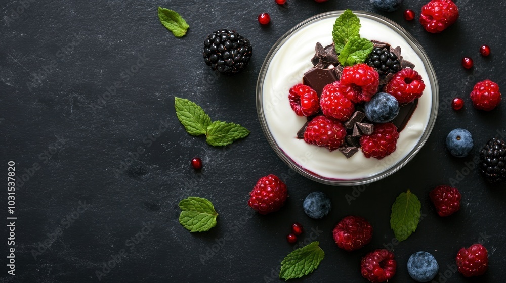 Delicious Berry Parfait with Chocolate Delicious Berry Parfait with Chocolate