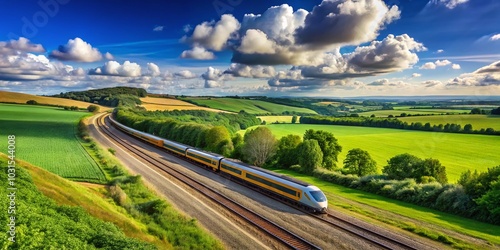 Wallpaper Mural Passenger Train Racing Through Suffolk Countryside in 4K Quality Torontodigital.ca