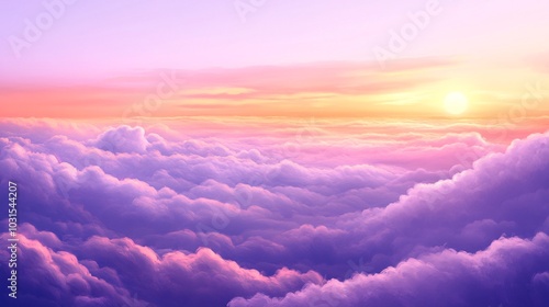 2408 6.A pastel sunset sky fading into dusk, with soft purple and pink tones dominating the scene. The fading sunlight creates a gentle, dreamy glow across the clouds, with a smooth gradient from