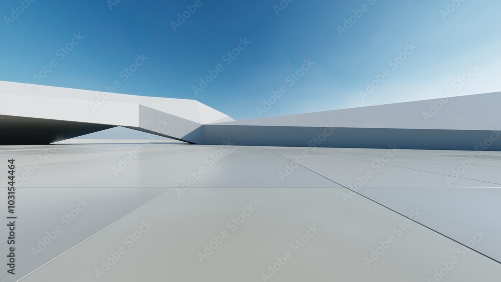 3d render of abstract modern concrete white architecture with empty cement floor, minimal exterior, car presentation background 3d render of abstract modern concrete white architecture with empty cement floor, minimal exterior, car presentation background