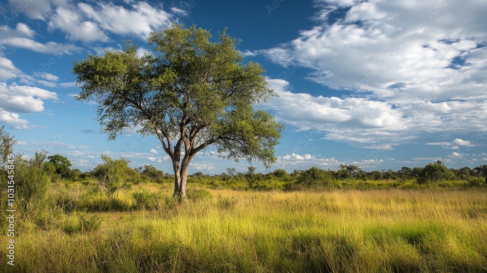 Fototapeta premium An endangered tree species growing in a protected nature reserve, its survival carefully monitored