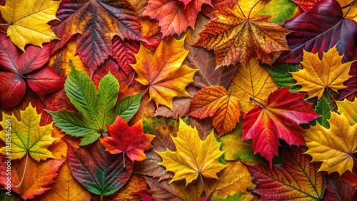 Abstract Autumn Leaves Background - Colorful Fall Foliage Texture for Thanksgiving and Seasonal Decor