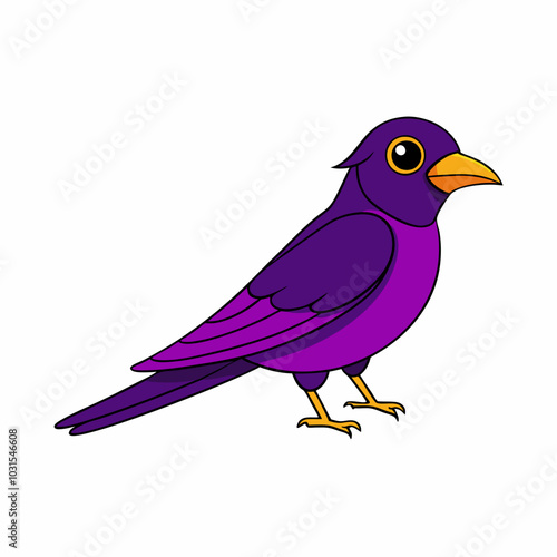 Purple martin cartoon art vector illustration photo