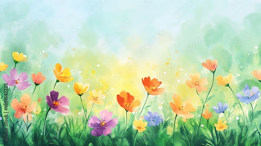 Obraz premium Colorful Floral Background for Creative Projects
