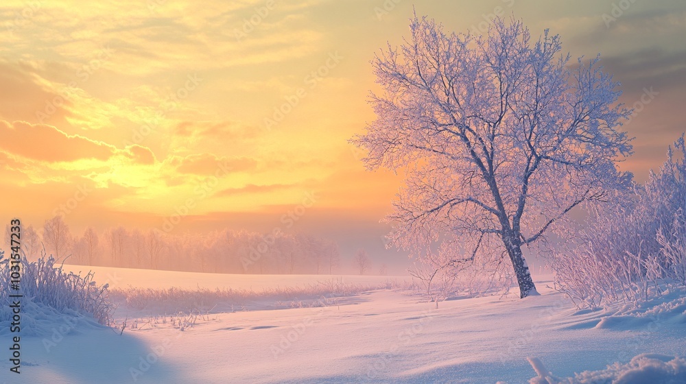 2408 57.A serene morning sunrise in winter, with the sky painted in shades of orange, yellow, and pink. The sunlight casts a soft glow over the landscape, creating a peaceful and tranquil scene. The 2408 57.A serene morning sunrise in winter, with the sky painted in shades of orange, yellow, and pink. The sunlight casts a soft glow over the landscape, creating a peaceful and tranquil scene. The