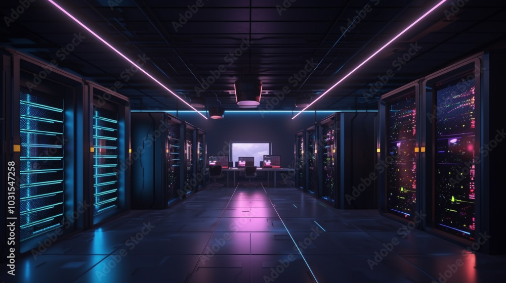 Connection network in servers data center room storage systems Big Data centers and network devices in high-performance operation
Connection network in servers data center room storage systems Big Data centers and network devices in high-performance operation