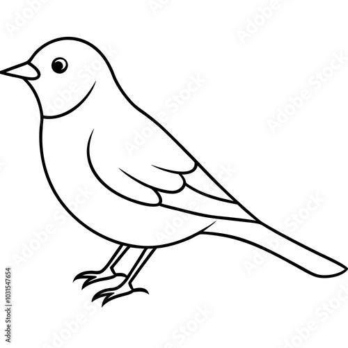 Western bluebird line art vector illustration 