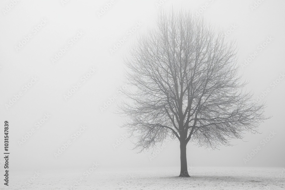 Fototapeta premium Thick White Fog Background in Nature