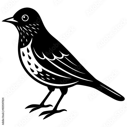 Western bluebird silhouette vector illustration