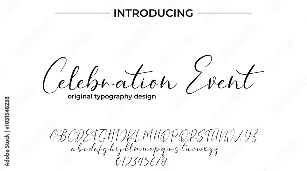 Celebration Event Font Stylish brush painted an uppercase vector letters, alphabet, typeface Celebration Event Font Stylish brush painted an uppercase vector letters, alphabet, typeface
