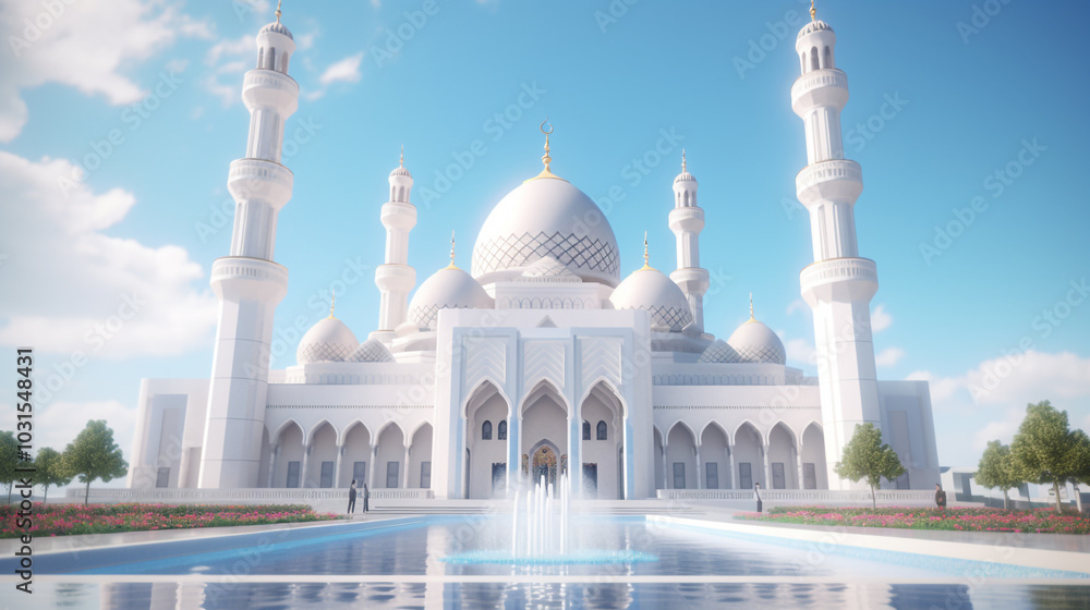 Obraz premium Mosque largest mosque of UAE located in Abu Dhabi capital city of United Arab Emirates. The 3rd largest mosque Sheikh Zayed Mosque in Middle East United Arab Emirates with ref 