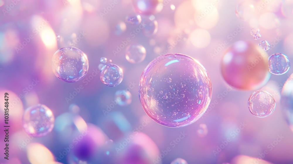 2408 75.An abstract 3D sky scene filled with floating holographic soap bubbles and liquid blobs. The soft, iridescent bubbles shimmer with light reflections, creating a fluid, organic visual. The 2408 75.An abstract 3D sky scene filled with floating holographic soap bubbles and liquid blobs. The soft, iridescent bubbles shimmer with light reflections, creating a fluid, organic visual. The