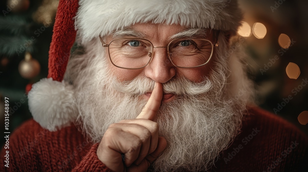Santa claus with a joyful secret gesture Santa claus with a joyful secret gesture