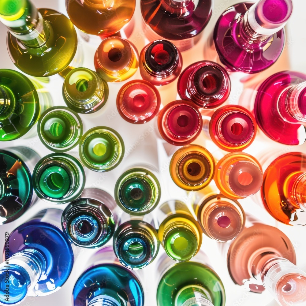 Colorful Nail Polish Bottles Arrangement Colorful Nail Polish Bottles Arrangement