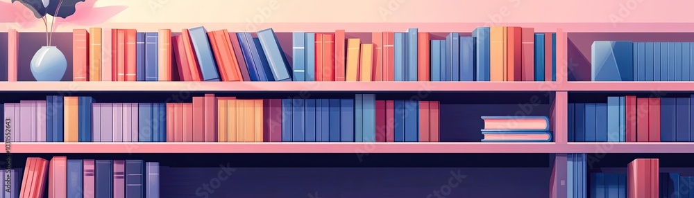 Fototapeta premium A library shelf with books about mental health, race, and gender equality, fostering awareness