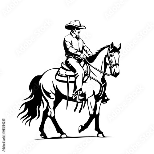 Cowboy Riding Horse