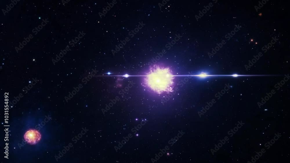 The camera pans slowly across a mysterious, dark region of space filled with glowing anomalies, illuminated by low key lighting. The camera pans slowly across a mysterious, dark region of space filled with glowing anomalies, illuminated by low key lighting.