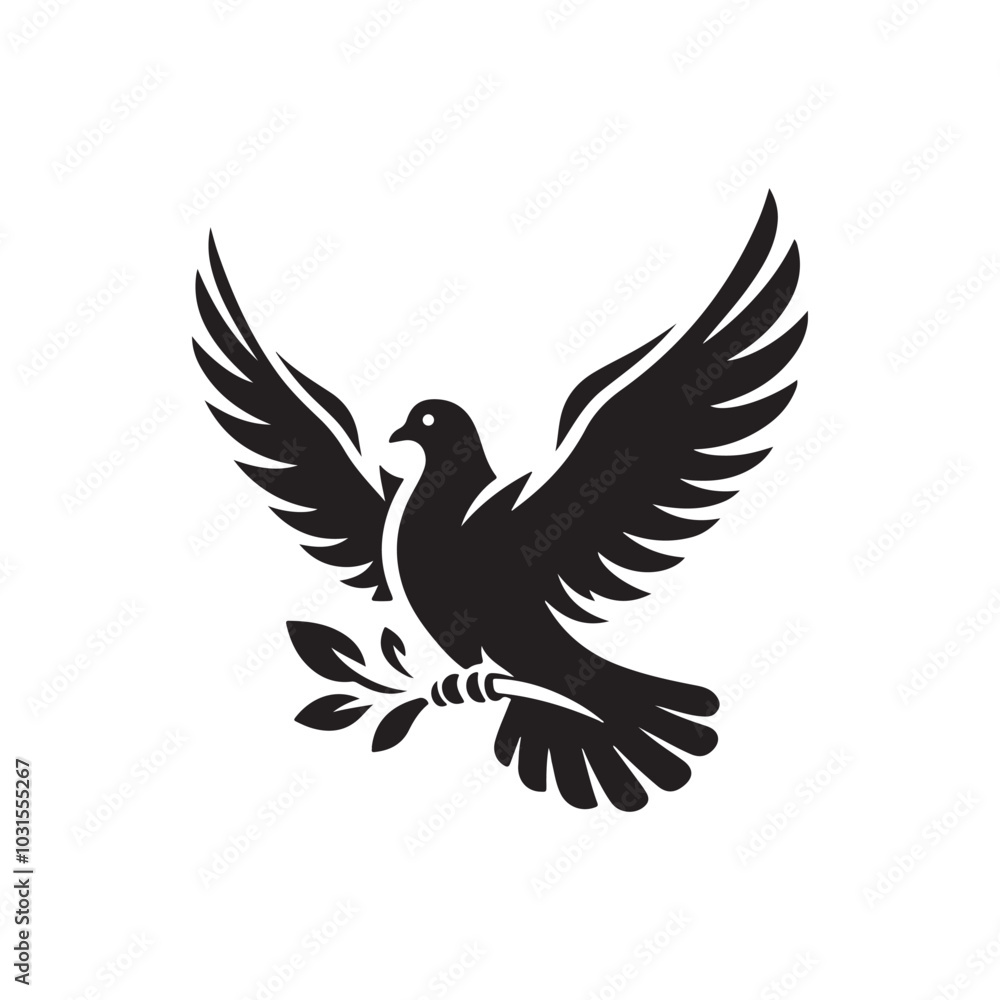 Obraz premium Dove silhouette vector design symbol illustration.